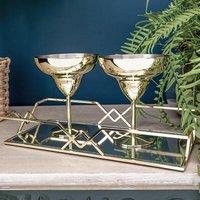 Madison & Mayfair Set of Two Art Deco Gold Margarita Glasses