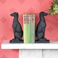 Madison & Mayfair Graceful Twin Greyhound Bookends in Sleek Black