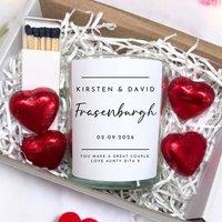 Aye Do Gifts Personalised Black & White Wedding Day Candle Gift Set