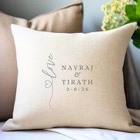 Aye Do Gifts Personalised Script Love Heart Cushion in Cream | Size: 40 cm x 40 cm