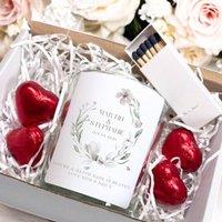 Aye Do Gifts Personalised Watercolour Flowers Candle Gift Set in White