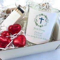 Aye Do Gifts Personalised Christening Candle Gift Set in White