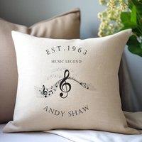 Aye Do Gifts Personalised Musicians Cushion Gift in Cream | Size: 40 cm x 40 cm