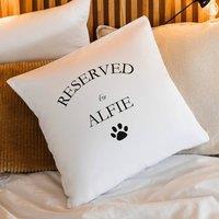 Aye Do Gifts Personalised Reserved For The Dog or Cat Cushion in Cream | Size: 40 cm x 40 cm