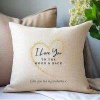 Aye Do Gifts Personalised Love You to the Moon & Back Cushion in Beige | Size: 40 cm x 40 cm
