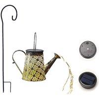 Obasyhig Solar Energy Cracked Hollow-Out Kettle Light in Bronze