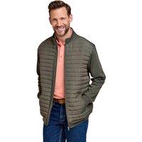 Pegasus Men's Quilted Knitted Jacket Sweatshirt Hybrid with Wadded Front in Khaki | Size: Medium