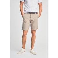 Kensington Eastside Men's Cotton Belted Chino Shorts in Stone | Size: Large