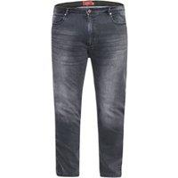D555 Men's Benson Stretch Tapered Kingsize Jeans in Mid Grey | Size: 52L