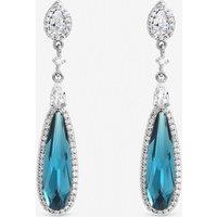 Jon Richard Women's Silver Plated & Tanzanite Pear Drop Earrings