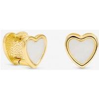 Jon Richard Women's Gold Plated Mother of Pearl Heart Hoop Earrings