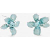 Jon Richard Women's Silver Plated & Blue Flower Earrings
