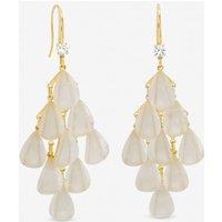 Jon Richard Women's Gold Plated & Cream Droplet Earrings