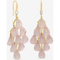 Jon Richard Women's Gold Plated & Purple Droplet Earrings
