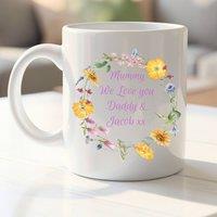 Aye Do Gifts Women's Personalised Colourful Flowers Mug