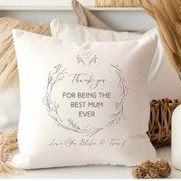 Aye Do Gifts Women's Personalised Thank You For Being the Best Mum Ever Cushion in Cream | Size: 40 cm x 40 cm