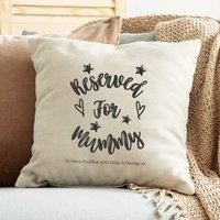 Aye Do Gifts Women's Personalised Reserved for Mummy Cushion in Beige | Size: 40 cm x 40 cm