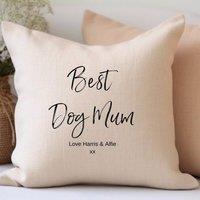 Aye Do Gifts Women's Personalised Best Dog Mum Cushion in Beige | Size: 40 cm x 40 cm