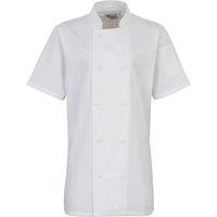 Premier Women's Short-Sleeved Chef Jacket in White | Size: XL