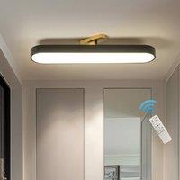 NIVOR 42W Dimmable Acrylic Linear LED Ceiling Light with Remote Adjustable in Black