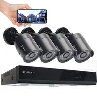 Alivio 5MP CCTV Surveillance Security Camera, 1080P 4 Channal AHD Kit CCTV With 500GB HDD in Black