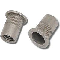 JRP Riveting Products M4 x 10.5 A4 Stainless Steel Flat Head Rivet Nuts in Silver