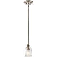 Netlighting Waverly 1 Light Mini Pendant Classic Pewter E27 in Grey
