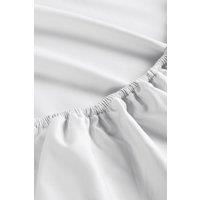 CHRISTY Premium Sateen Satin Soft Fitted Sheets in White | Size: Double