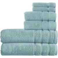 CHRISTY 'Antalya' 100% Turkish Cotton 6 Piece Luxury Bath Sheet Set in Pale Blue