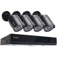 Alivio 4 Channel 500GB HDD 5MP CCTV Security Camera Kit in Black