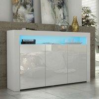 Mex Furniture LTD Sideboard with LED Lighting & Gloss Doors / 155cm in White