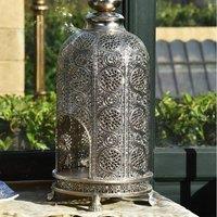 Madison & Mayfair Large Detailed Silver Lantern