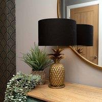 Madison & Mayfair Glamorous Pineapple Gold Base Lamp with Black & Gold Shade