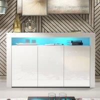 Creative Furniture Aether Sideboard 155cm - White with Gloss Doors & LED Lights