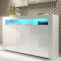 Mex Furniture LTD Sideboard Aether 155cm - White with Gloss Doors & LED Lights