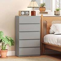 HOMCOM Bedroom Chest of Drawers, 5 Drawers Dresser, Drawer Unit in Grey
