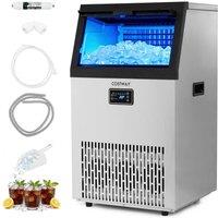 Costway Commercial Ice Maker 54 KG/24H Ice Machine w/ 16 KG Storage Capacity in Silver