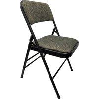 EONLION Grey New Deluxe Steel Folding Office Chair with Fabric Padded Seat
