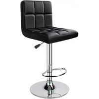 EONLION Black Bar Stool Gas Lift Swivel Pub Stool Breakfast Barstool