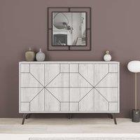 Decortie 4-Doors Push-to-open Doors Sideboard 'Dune' with Metal Legs 123cm in Off-White | Size: 2 Pack