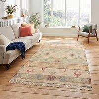 The Rug Shop UK Multi Handmade Modern Geometric Jute Striped Kilim Easy To Clean Rug | Size: 150 cm x 230 cm