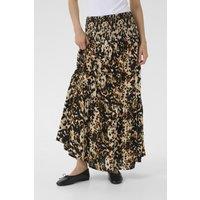Kaffe Women's KAmaxi Smock Waist Maxi Skirt in Cream | Size: Medium/Large