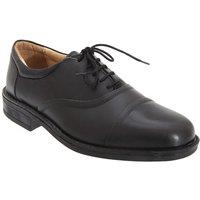 Roamers Men's Softie Leather Blind Eye Flexi Capped Oxford Shoes in Black | Size: 12