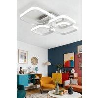 ExtraStar Minimalist Overlapping Square LED Ceiling Light in White