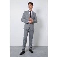 Burton Men's Mid Grey Puppytooth Slim Fit Suit Trouser | Size: 32S
