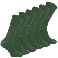 Sock Snob Men's 6 Pairs Plain Coloured Cotton Rich Ribbed Dress Socks in Green | Size: 6-11