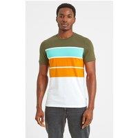TOG24 Men's 'Whitwick' Stripe T-Shirt in Khaki | Size: 2XL
