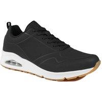 Pavers Men's Grippy Lace-Up Trainers in Black | Size: 10