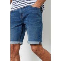 Threadbare Men's 'Edmonton' Turn Up Denim Shorts in Mid Blue | Size: 32R