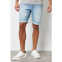 Threadbare Men's 'Edmonton' Turn Up Denim Shorts in Light Blue | Size: 32R